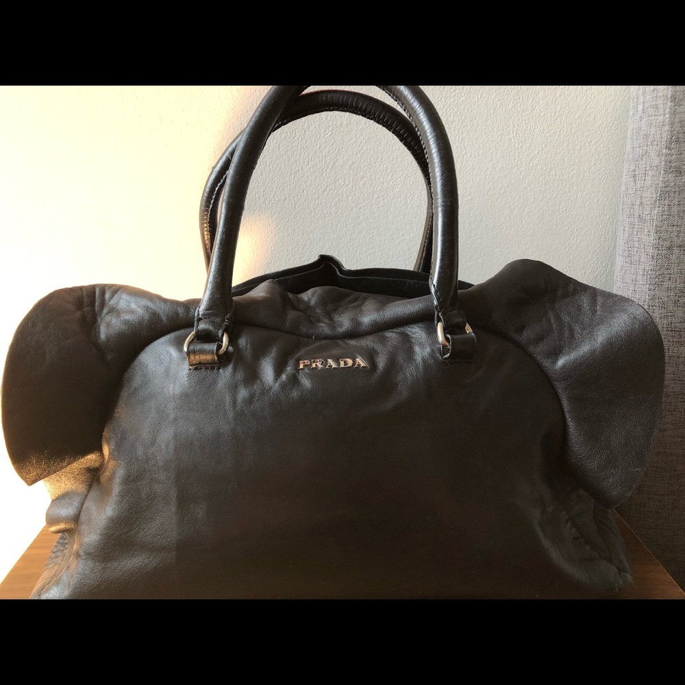 Black leather vintage Prada